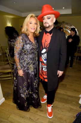 NEW YORK, NEW YORK - OCTOBER 28: Denise Rich and Boy George attend the Angel Ball 2019 hosted by Gabrielle's Angel Foundation at Cipriani Wall Street on October 28, 2019 in New York City. (Photo by Jamie McCarthy/Getty Images for Gabrielle's Angel Foundation)